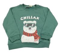 Zelená mikina s medvěďom