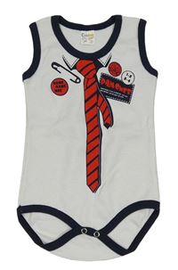 Bílé body s kravatou
