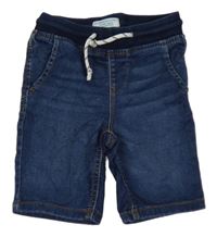 Modré riflové kraťasy s úpletovým pasem Primark