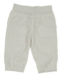 Biele plátenné capri nohavice Topolino