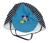 Modro-tmavomodro-bílá UV kšiltovka s Mickeym a pruhy Disney