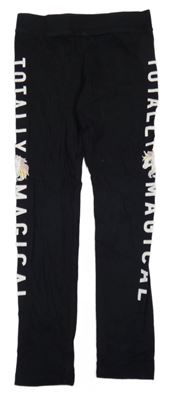 Čierne legíny s nápismi a jednorožcami H&M
