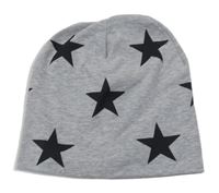 Šedá melírovaná bavlněná čepice s hvězdami H&M