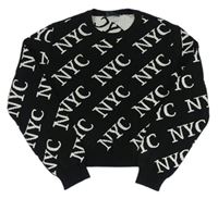 Čierny crop sveter s nápismi New Look