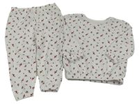2 set - Bílá vzorovaná květovaná mikina + tepláky Primark