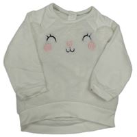 Biela plyšová mikina s ňufáčikom  C&A