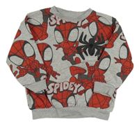 Sivo-červená vzorovaná mikina so Spidermanem Marvel