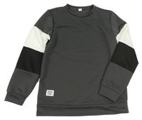 Tmavošedo-biela mikina shein