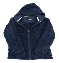 Tmavomodrá chlupatá propínací mikina s kapucí Peter Storm