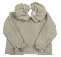 Smotanový prepínaci sveter s golierom Zara