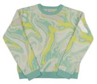 Smetanovo-zeleno-žlutý vzorovaný svetr Primark