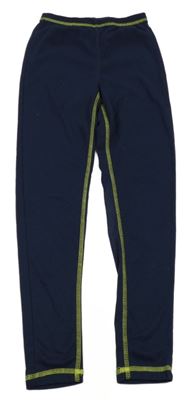 Tmavomodro-zelené spodní thermo kalhoty tcm