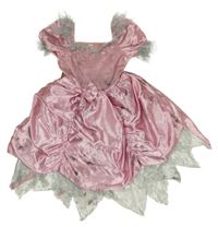 Kockovaným - ružovo-sivé vzorované šaty s čipkou