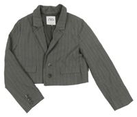 Sivé pruhované crop sako Zara