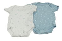 2x body - bílé s obrázky + modré s hvězdičkami F&F