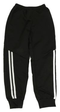 Černé sportovní tepláky s pruhy 