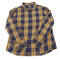 Tmavomodro-okrová kostkovaná košile Tom Tailor