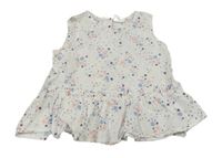 Biela ľahká kvetovaná tunika s motýlikmi H&M