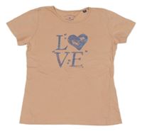 Meruňkové tričko s nápisem Tom Tailor