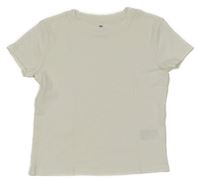 Biele rebrované crop tričko H&M