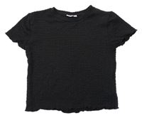 Čierne mačkané crop tričko Pep&Co