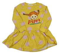 Žlté bodkovaná é teplákové šaty s Pippi H&M