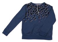 Tmavomodrá mikina s leopardím vzorom Lily & Dan