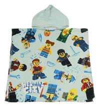 Světlemodré froté osuškové pončo s kapucí - Lego 