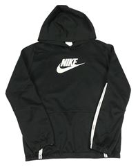 Čierno-biela športová mikina s logom a kapucňou zn. Nike