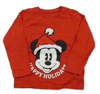 Červené triko s Mickeym Sinsay