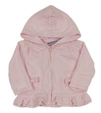 Ružová prepínaci mikina s mašľami a kapucňou