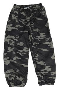 Čierno-sivé army ľahké nohavice