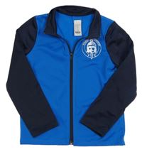 Modro-tmavomodrá propínací thermo mikina s potiskem Decathlon