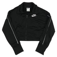 Černá propínací crop mikina s logem Nike
