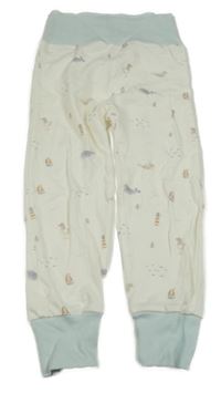 Světlemodro-biele tepláky s loďkami a zvieratkami