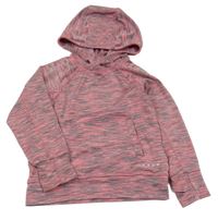 Růžovo-šedá melírovaná sportovní mikina s kapucí Matalan