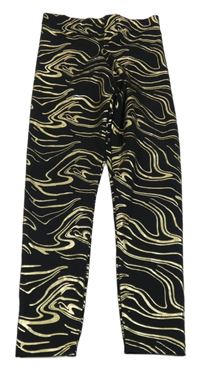 Černo-zlaté vzorované legíny George