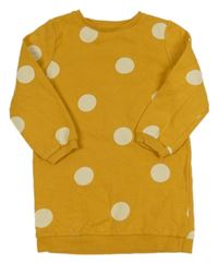 Hořčicová puntíkatá šatová mikina F&F
