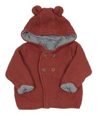 Cihlový propínací podšitý svetr s kapucí M&S