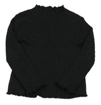 Čierny trblietavý rebrovaný sveter Tu