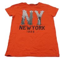 Červené tričko s nápismi Rebel