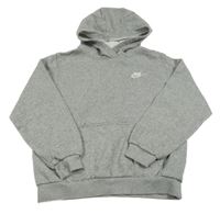 Šedá mikina s logem a kapucí Nike