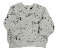 Bílo-černá mikina s pejsky Matalan