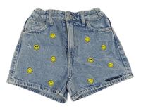 Světlemodré riflové kraťasy se smajlíky H&M