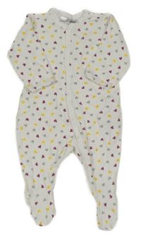 Bielo-sivo-vínovo-žltý overal so srdiečkami Ergee