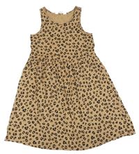 Béžovo-čierne šaty s leopardím vzorom H&M