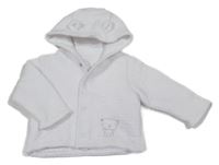 Biela prepínaci mikina s medvedíkom a kapucňou Mothercare