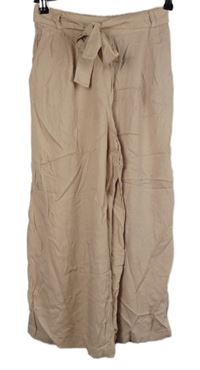 Dámske svetloružové culottes nohavice s opaskom Pull&Bear