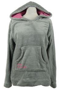 Dámská šedá chlupatá mikina s Růžovým panterem a kapucí 