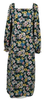 Dámské černo-barevné květované midi šaty Papaya 